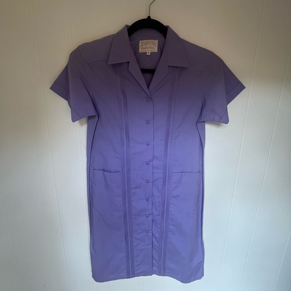 Button Down Lavender Mini Dress - Picture 4 of 11